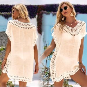 New Bohemian Crochet Beach Dress Coverup